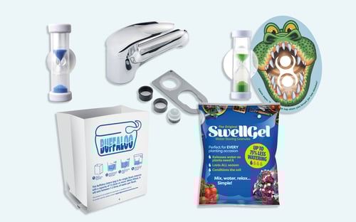 Various water saving devices for customers