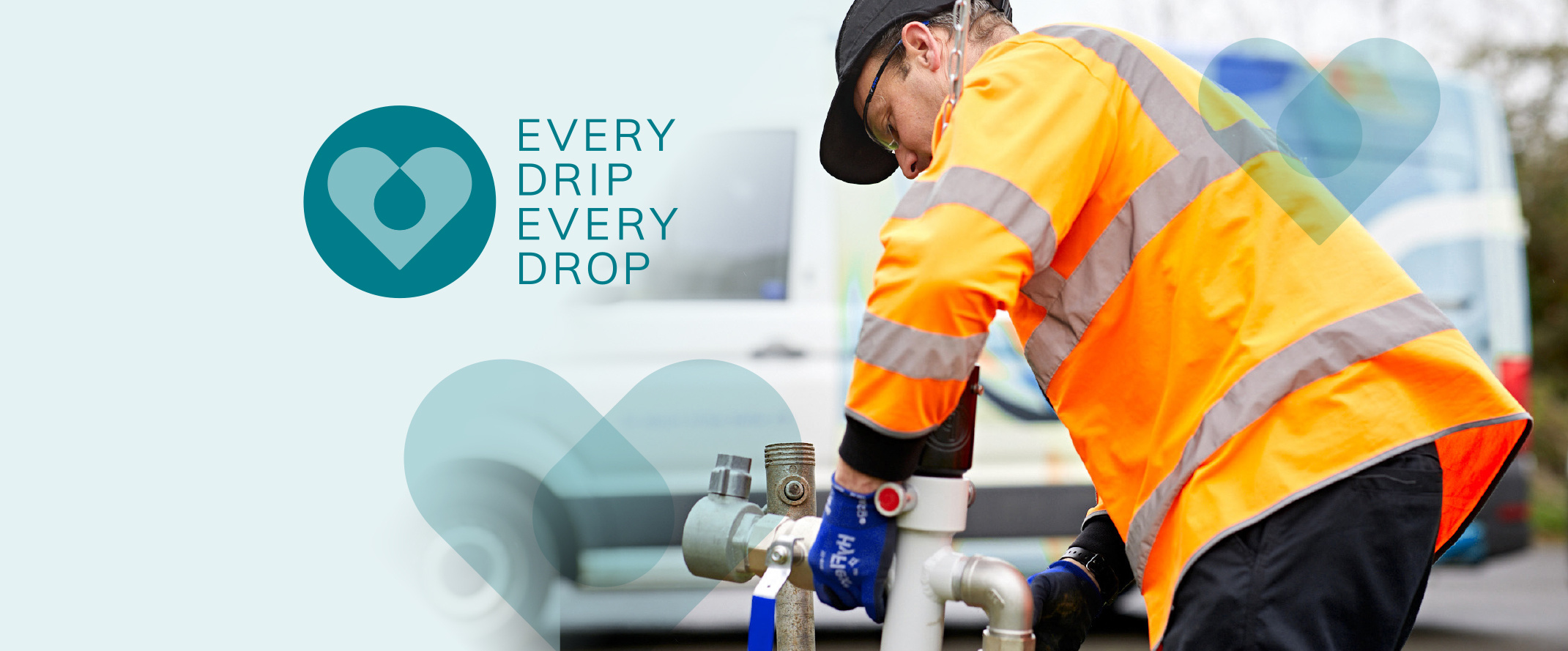 A Bristol Water engineer fixes a water main