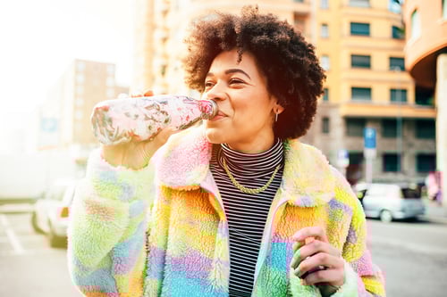 Woman drinking water