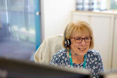 Bristol Water customer support employee taking a phone call