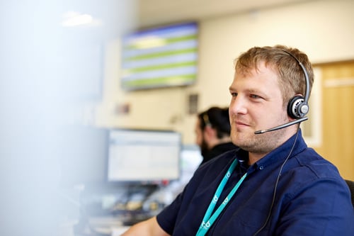 Bristol Water employee working at their desk