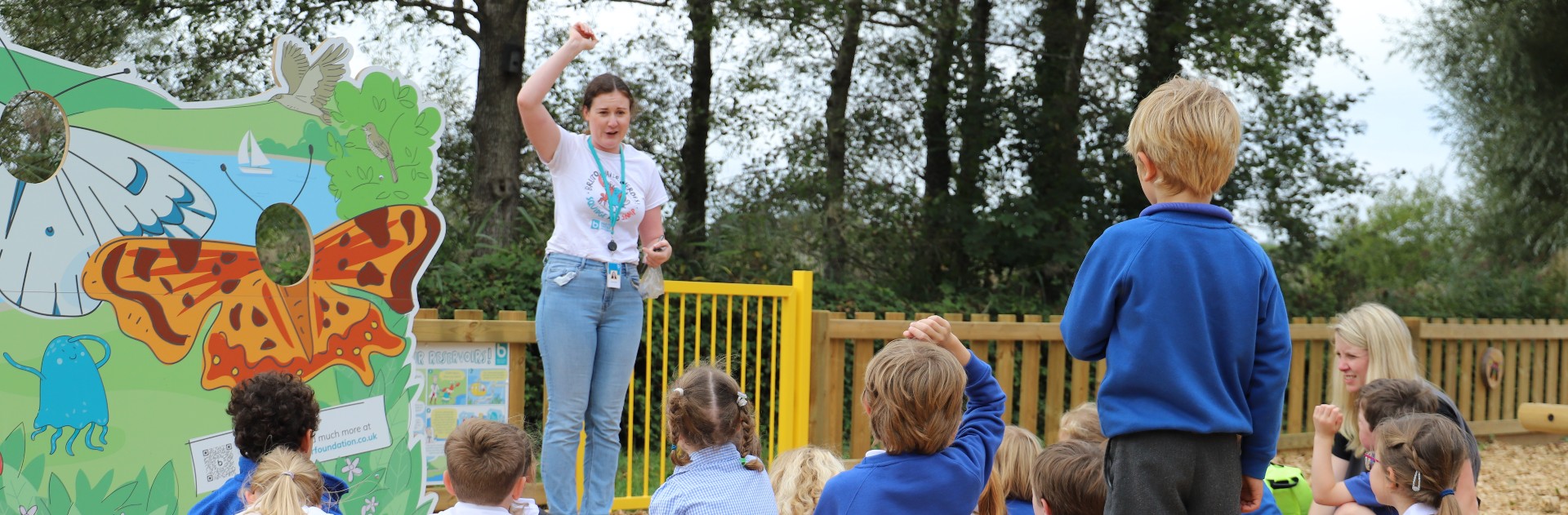 Chew Magna Primary decorate new playground at Chew Valley Lake
