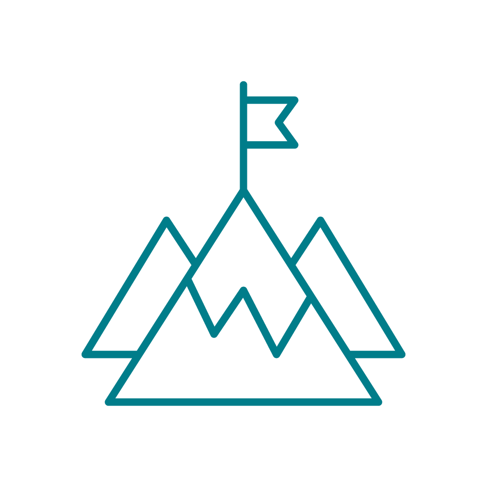 an image of a mountain range with a flag on top